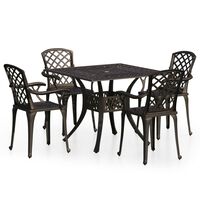 vidaXL 5-tlg. Bistro-Set Aluminiumguss Bronzen