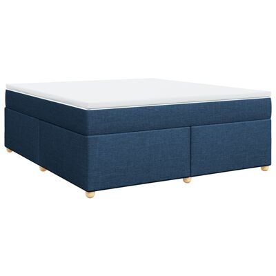 vidaXL Boxspringbett mit Matratze Blau 180x200 cm Stoff