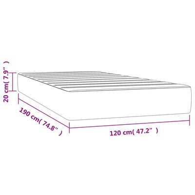 vidaXL Taschenfederkernmatratze Dunkelgrau 120x190x20 cm Samt