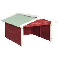 vidaXL Roboter-Rasenmäher Garage 72x87x50 cm Rot Weiß Tannenholz