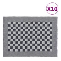 vidaXL Geschirrtücher 10 Stk. Schwarz und Weiß 50x70 cm Baumwolle