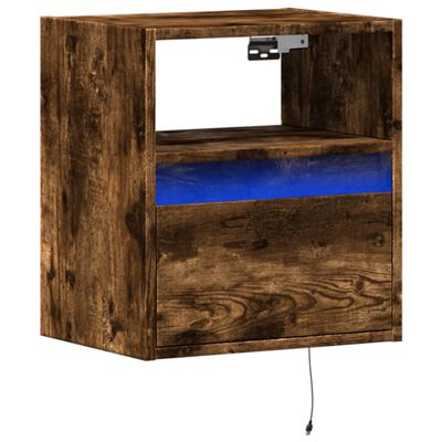 vidaXL TV-Wandschrank mit LED-Beleuchtung Räuchereiche 41x31x45 cm