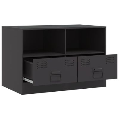 vidaXL TV-Schrank Schwarz 67x39x44 cm Stahl