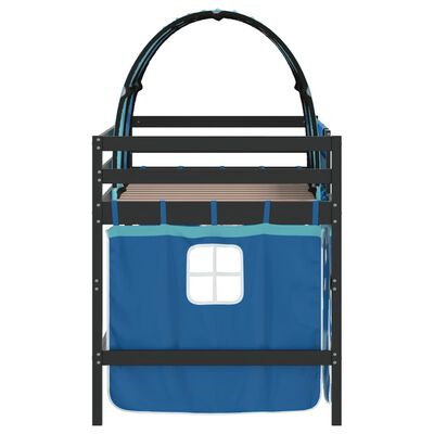 vidaXL Kinderhochbett mit Tunnel Blau 80x200 cm Massivholz Kiefer