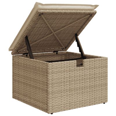 vidaXL 6-tlg. Garten-Sofagarnitur mit Kissen Beige Poly Rattan