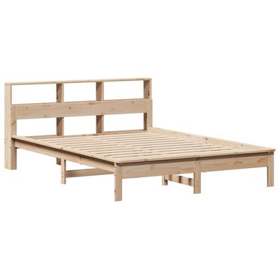 vidaXL Massivholzbett mit Regal ohne Matratze 140x190 cm Kiefernholz