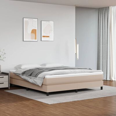 vidaXL Boxspringbett Matratze Cappuccino-Braun 180x200 cm Kunstleder