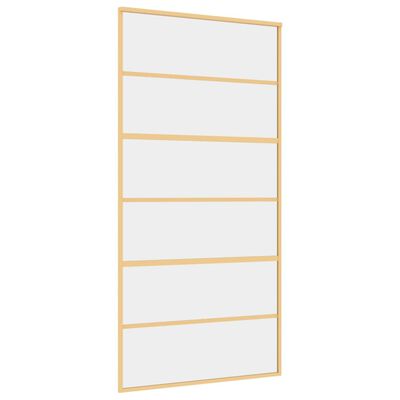 vidaXL Schiebetür Golden 102,5x205 cm ESG-Klarglas und Aluminium