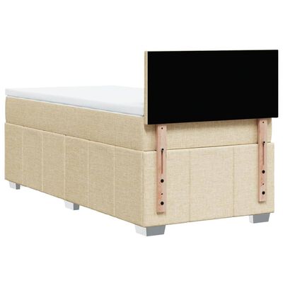 vidaXL Boxspringbett mit Matratze Creme 80x200 cm Stoff