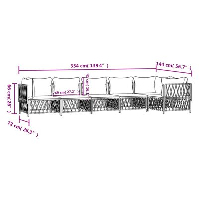 vidaXL 6-tlg. Garten-Lounge-Set mit Kissen Anthrazit Stahl