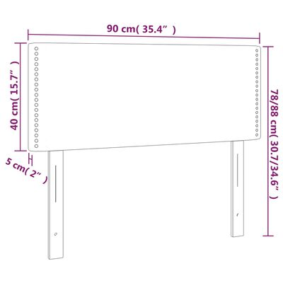 vidaXL Kopfteil Creme 90x5x78/88 cm Stoff