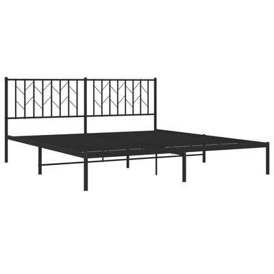 vidaXL Bettgestell mit Kopfteil Metall Schwarz 183x213 cm