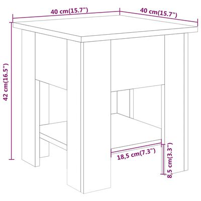 vidaXL Couchtisch Braun Eichen-Optik 40x40x42 cm Holzwerkstoff