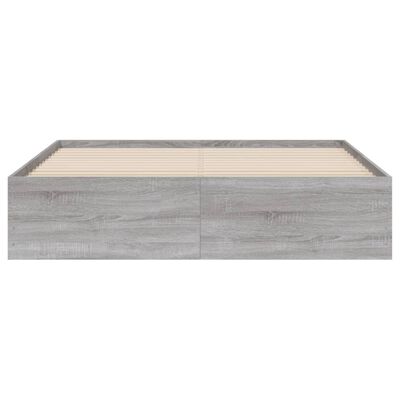 vidaXL Bettgestell mit Schubladen Grau Sonoma 140x200 cm Holzwerkstoff