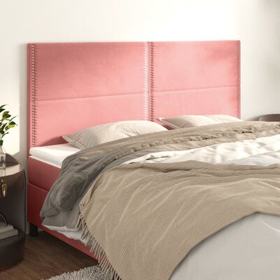 vidaXL Kopfteile 4 Stk. Rosa 90x5x78/88 cm Samt