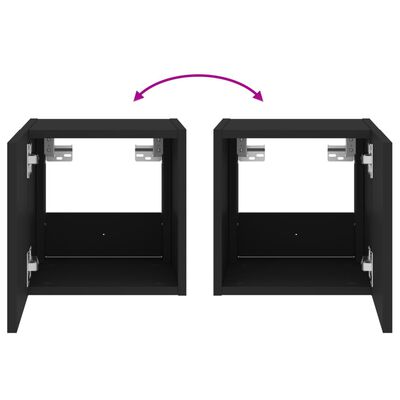 vidaXL TV-Wandschrank mit LED-Leuchten Schwarz 30,5x35x30 cm