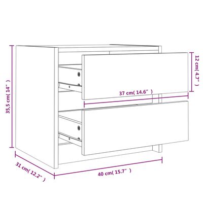 vidaXL Nachttische 2 Stk. 40x31x35,5 cm Massivholz Kiefer