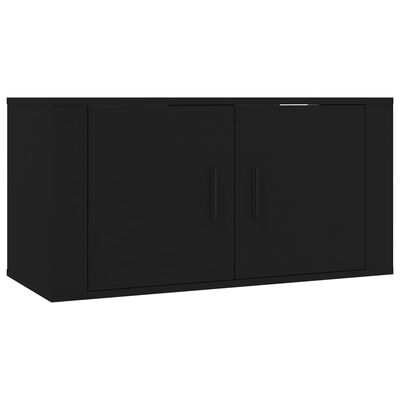 vidaXL 6-tlg. TV-Schrank-Set Schwarz Holzwerkstoff