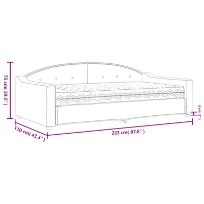 vidaXL Tagesbett mit Matratze Creme 100x200 cm Stoff