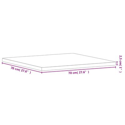 vidaXL Tischplatte 70x70x2,5 cm Quadratisch Massivholz Buche