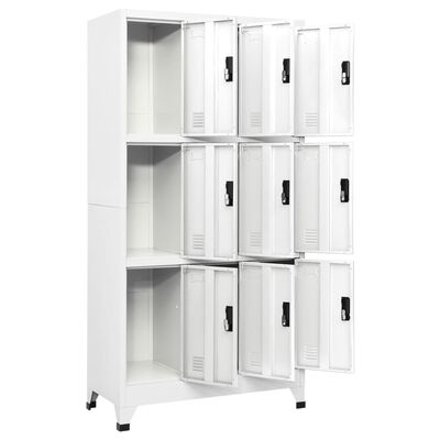 vidaXL Schließfachschrank Weiß 90x45x180 cm Stahl