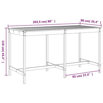 vidaXL 9-tlg. Gartenbar-Set Grau Massivholz Kiefer