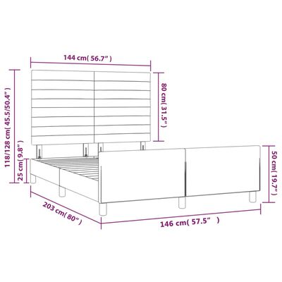 vidaXL Bettgestell mit Kopfteil Dunkelgrün 140x200 cm Samt