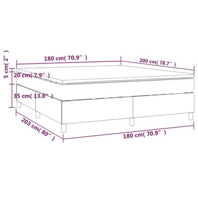 vidaXL Boxspringbett mit Matratze Schwarz 180x200 cm Samt