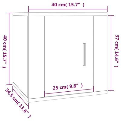 vidaXL TV-Wandschrank Sonoma-Eiche 40x34,5x40 cm