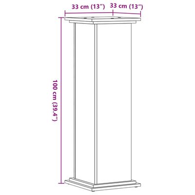 vidaXL Pflanzenständer Sonoma-Eiche 33x33x100 cm Holzwerkstoff