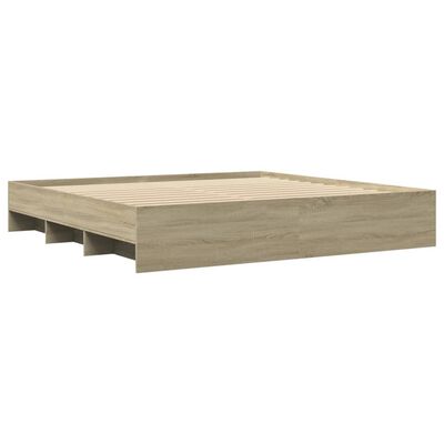 vidaXL Bettgestell Sonoma-Eiche 180x200 cm Holzwerkstoff