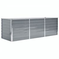 vidaXL Garten-Hochbeet Verzinkter Stahl 240x80x77 cm Grau