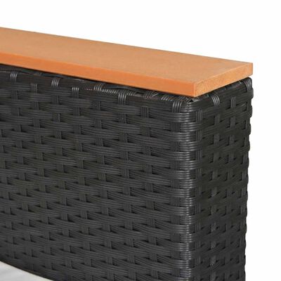 vidaXL 7-tlg. Garten-Lounge-Set mit Auflagen Poly Rattan Schwarz