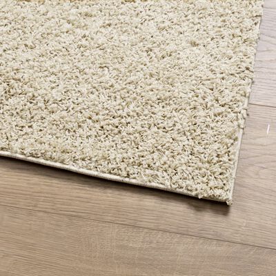 vidaXL Teppich Shaggy Hochflor Modern Golden 120x120 cm