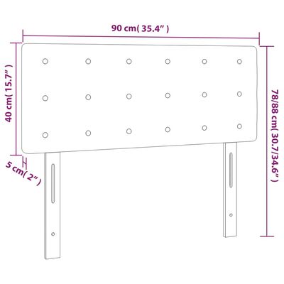 vidaXL LED Kopfteil Hellgrau 90x5x78/88 cm Stoff