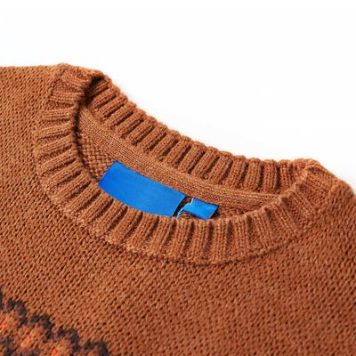 Kinderpullover Gestrickt Cognac 140