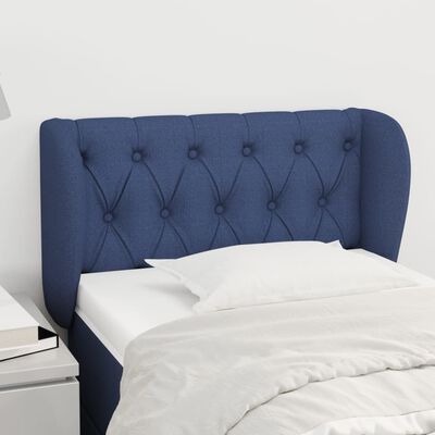 vidaXL Kopfteil mit Ohren Blau 83x23x78/88 cm Stoff