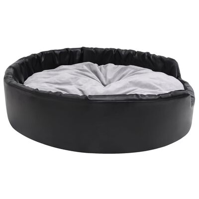 vidaXL Hundebett Schwarz-Grau 99x89x21 cm Plüsch und Kunstleder