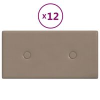 vidaXL Wandpaneele 12 Stk. Cappuccino-Braun 30x15cm Kunstleder 0,54 m²