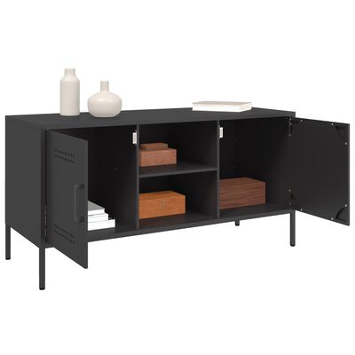 vidaXL TV-Schrank Schwarz 100,5x39x50,5 cm Stahl