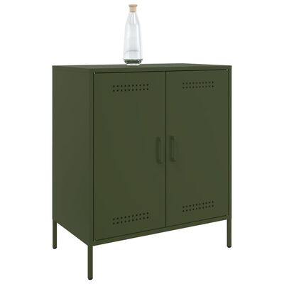 vidaXL Sideboard Olivgrün 68x39x79 cm Stahl