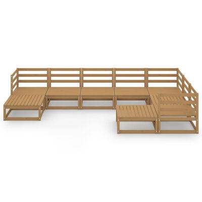 vidaXL 9-tlg. Garten-Lounge-Set Honigbraun Massivholz Kiefer