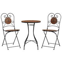 vidaXL Mosaik-Bistro-Set Terrakottarot Eisen und Keramik