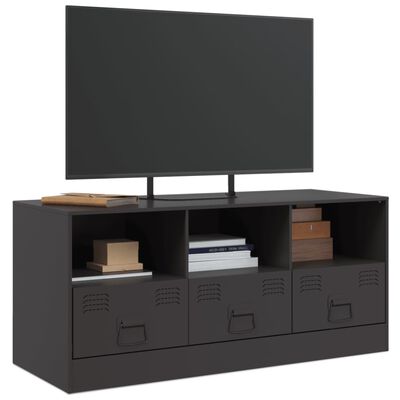 vidaXL TV-Schrank Schwarz 99x39x44 cm Stahl