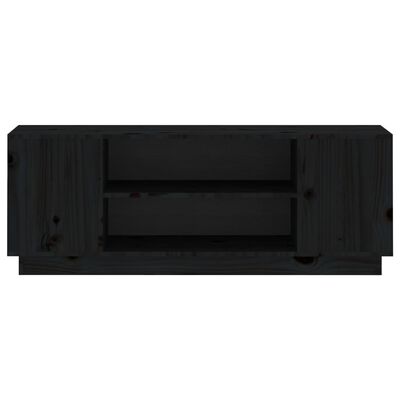 vidaXL TV-Schrank Schwarz 110x35x40,5 cm Massivholz Kiefer