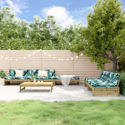 vidaXL 6-tlg. Garten-Lounge-Set mit Kissen Imprägniertes Kiefernholz