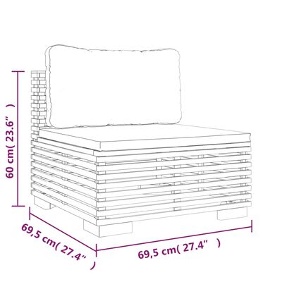 vidaXL 5-tlg. Garten-Lounge-Set mit Kissen Massivholz Teak