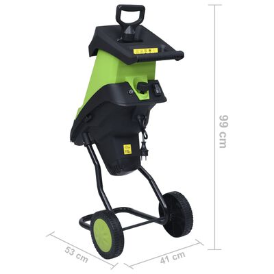 vidaXL Elektrischer Gartenhäcksler mit 2 Ersatzklingen 2400 W