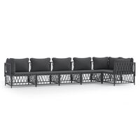 vidaXL 6-tlg. Garten-Lounge-Set mit Kissen Anthrazit Stahl