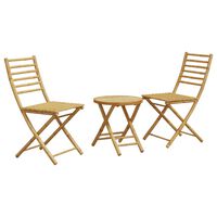 vidaXL 3-tlg. Bistro-Set Bambus